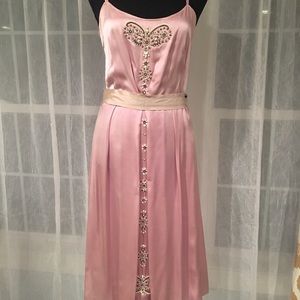 One of a kind 100% silk, beaded detail dress